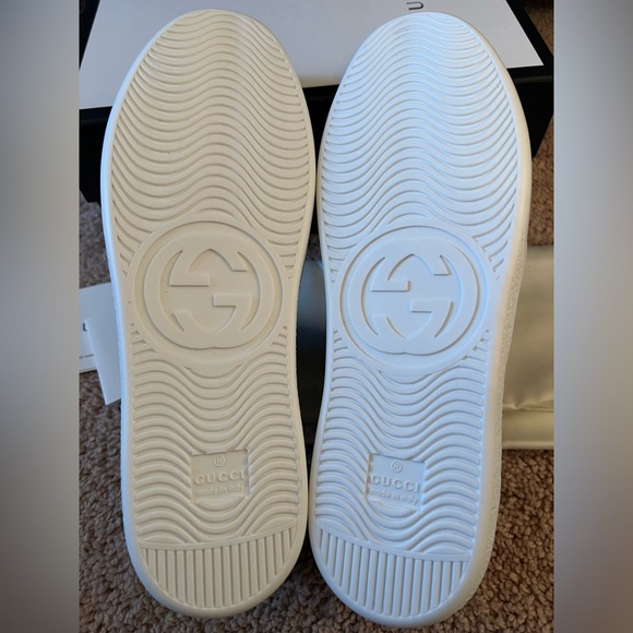 New Gucci Ace Gg Supreme New Ace Web stripe Ebony beige brown Sneakers - Picture 7 of 10